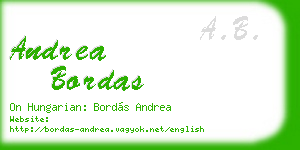 andrea bordas business card